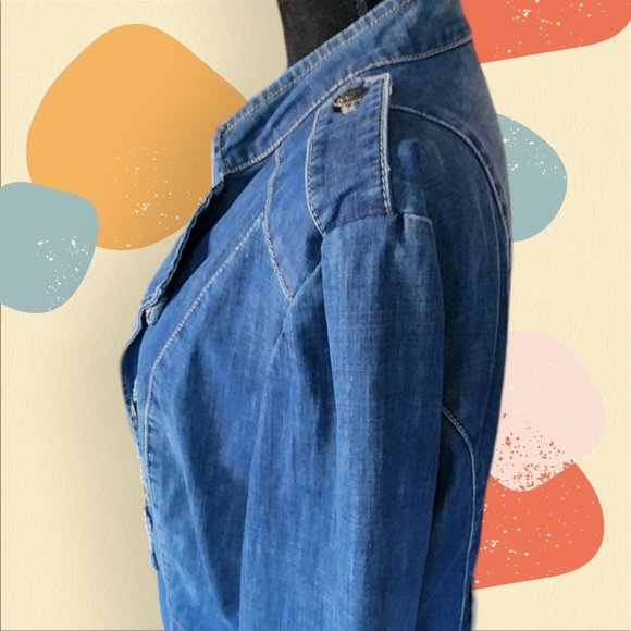 CHICO'S DENIM JACKET Size 2 (L/XL) - Picture 4 of 10